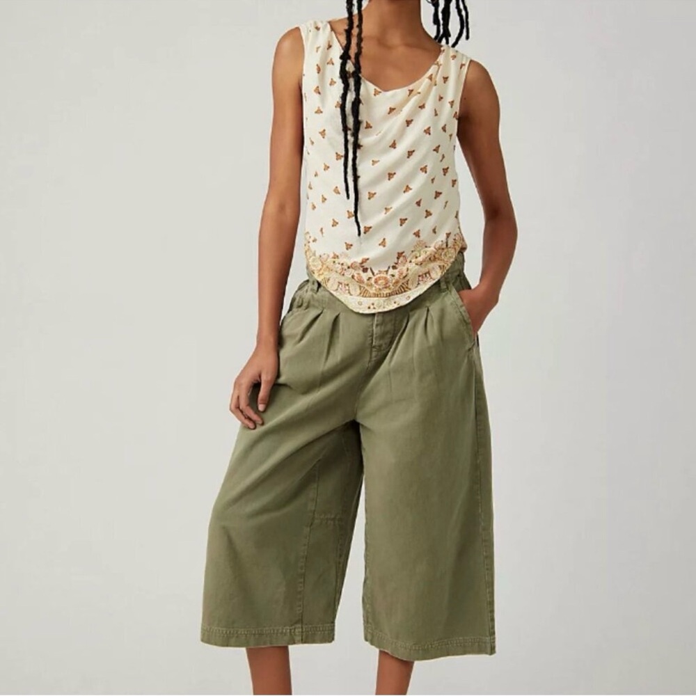 Free People Silas Printed Cowl Neck Top